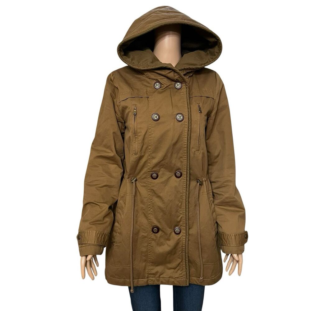Forever 21 Utility Parka Jacket Medium Double Breasted Hooded Goblincore Lined